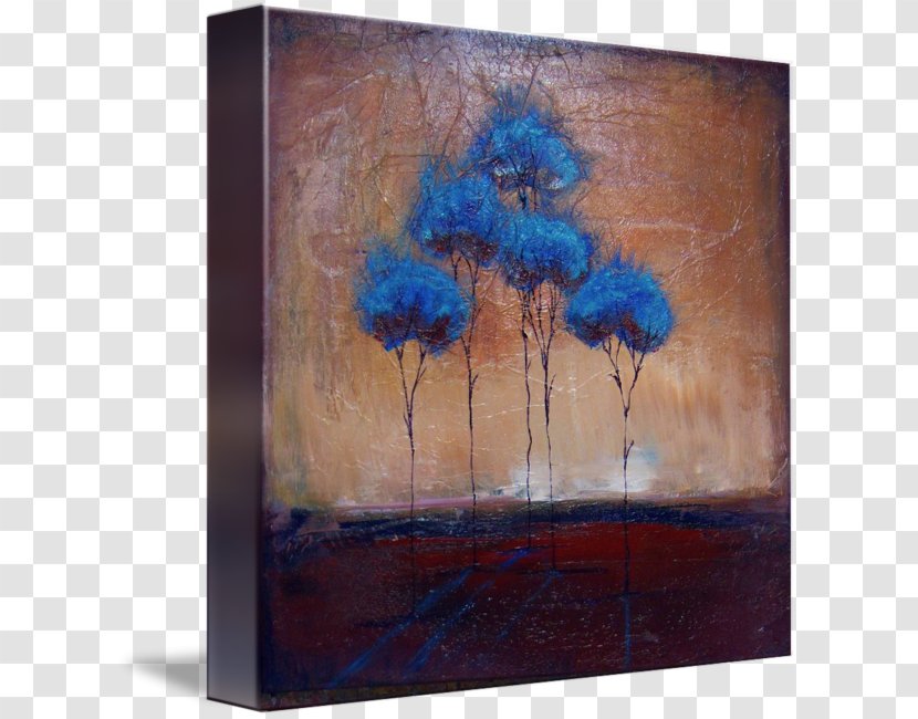 Modern Art Acrylic Paint Artist Oil Painting - Fine - Blue Tree Transparent PNG