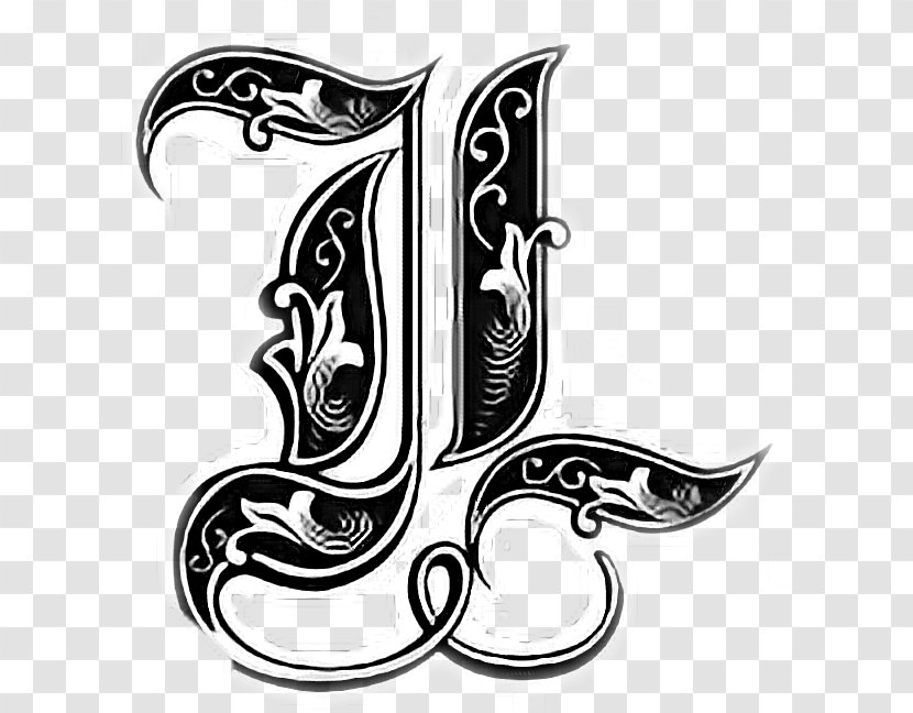 English Alphabet Blackletter - Gothic - Sublime Stitching Tattoo Transparent PNG