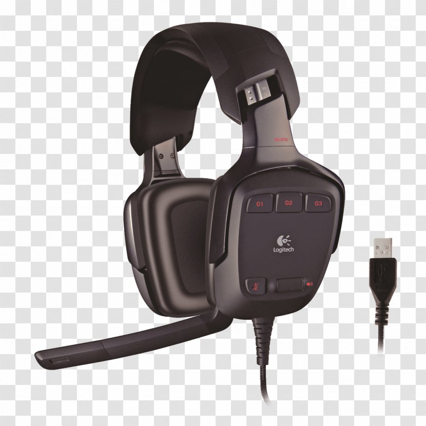 Microphone Logitech G35 Headset Headphones 7.1 Surround Sound - Technology - Usb Adapter Transparent PNG
