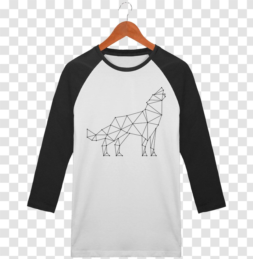 Printed T-shirt Hoodie Long-sleeved - Long Sleeved T Shirt - Geometric Wolf Transparent PNG