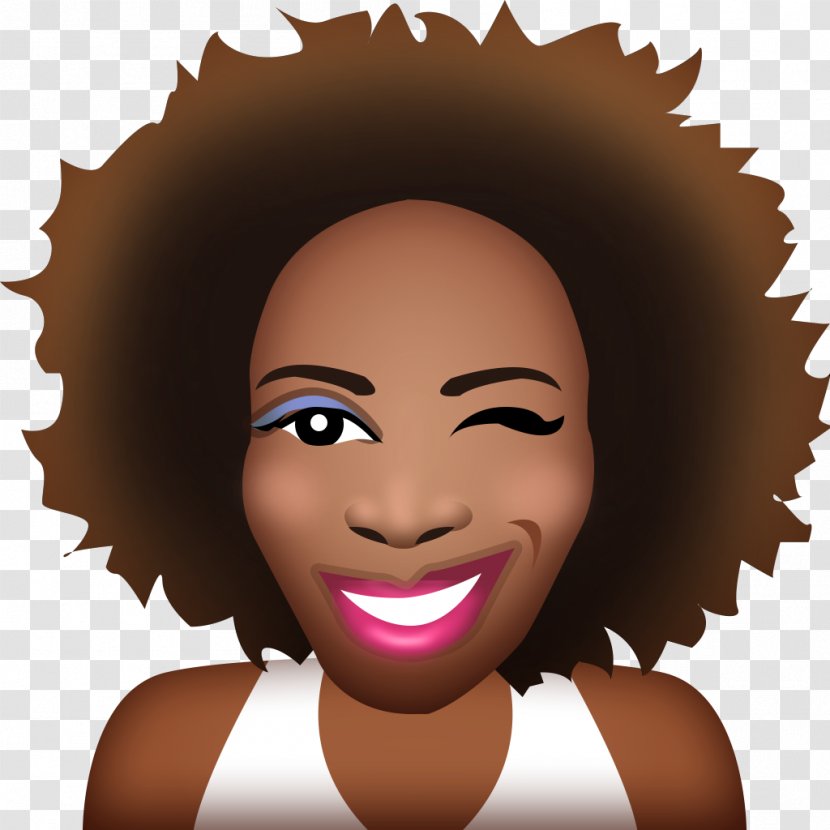 Afro Runner Emoji Hair Coloring Eyelash - Smile Transparent PNG