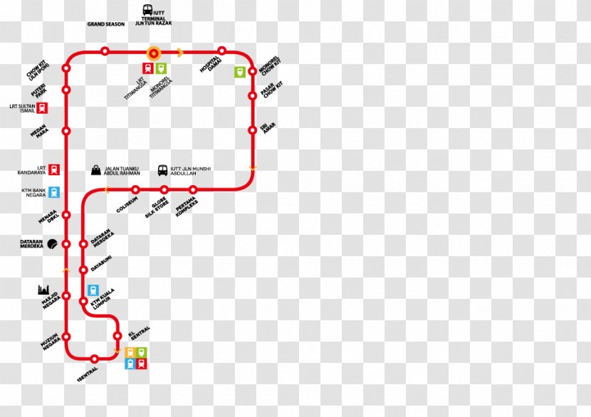 Bukit Bintang Kuala Lumpur City Centre Sentral Railway Station Go KL Bus - Area - Red Line Transparent PNG