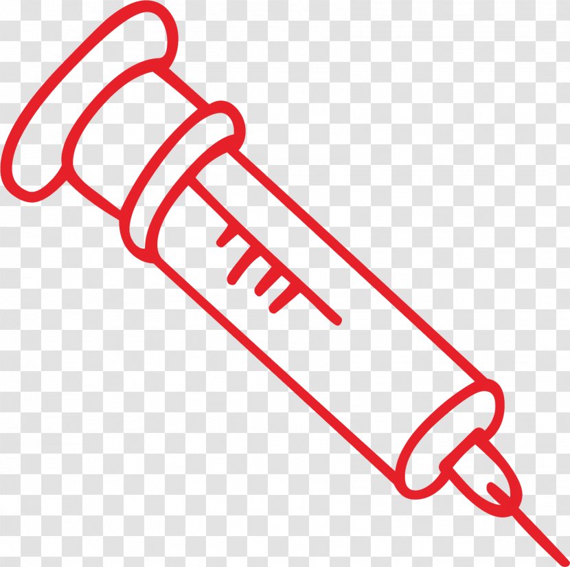 Syringe Medicine Injection - Red - Medical Transparent PNG