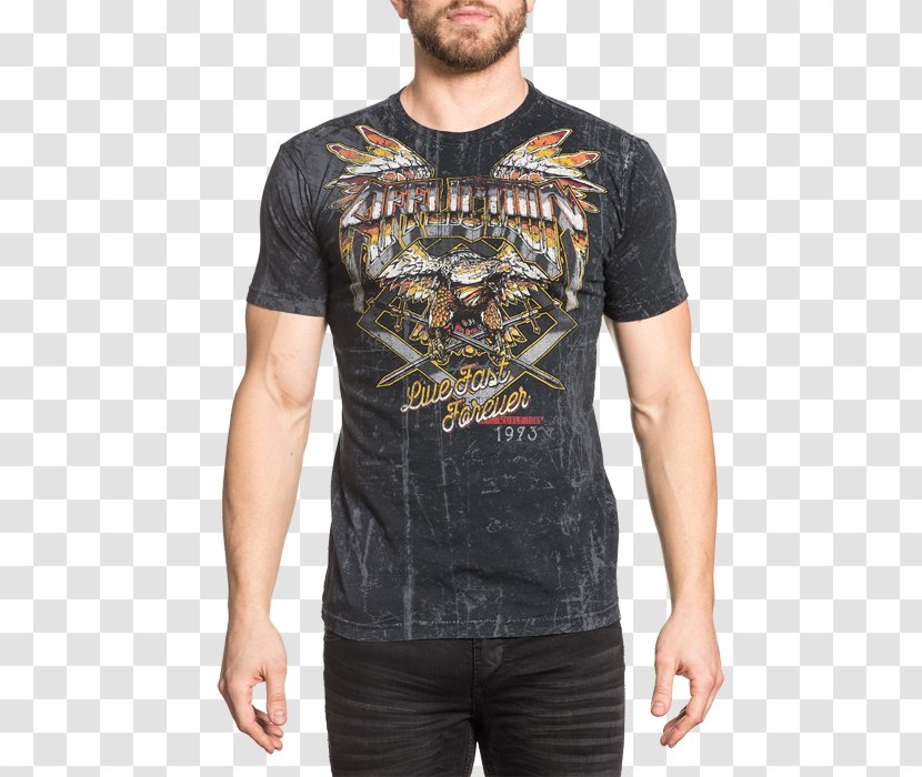 T-shirt Sleeve Affliction Clothing Scoop Neck - Watercolor Transparent PNG