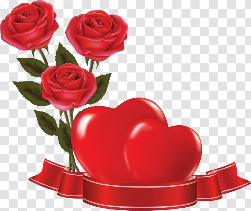Rose Flower Heart Valentine's Day - Floral Design - HEART FLOWER Transparent PNG