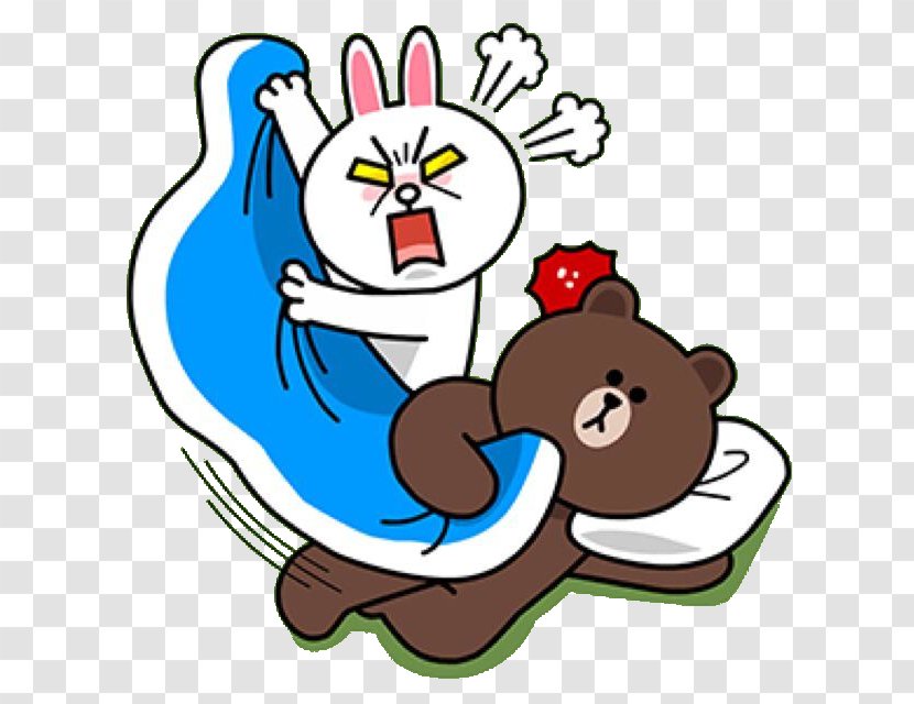 Line Friends Brown Bear Rabbit Sticker - Long Tail Keyword Transparent PNG