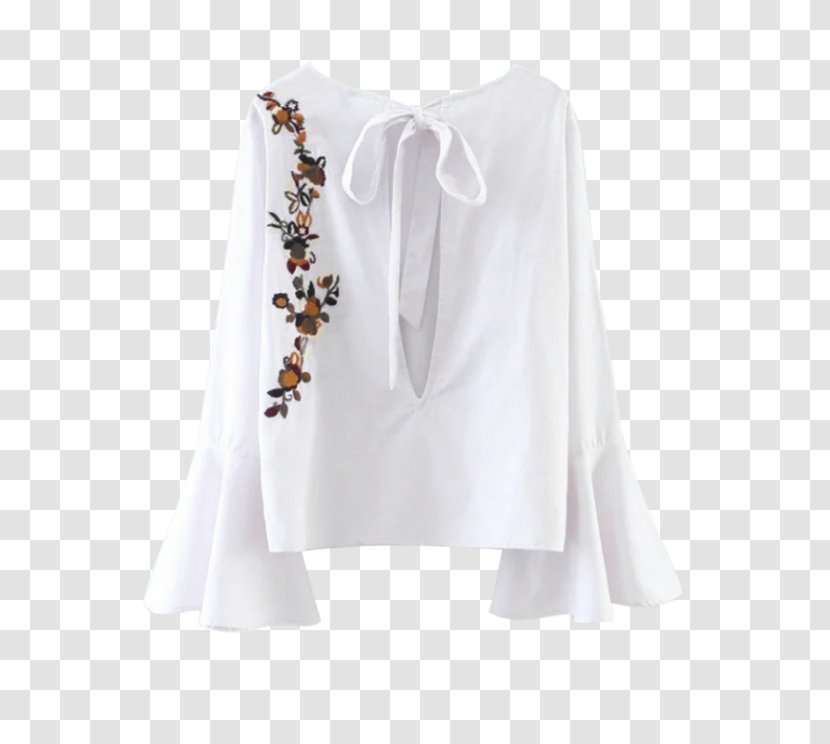 Blouse Sleeve Collar White Shirt - Top Transparent PNG