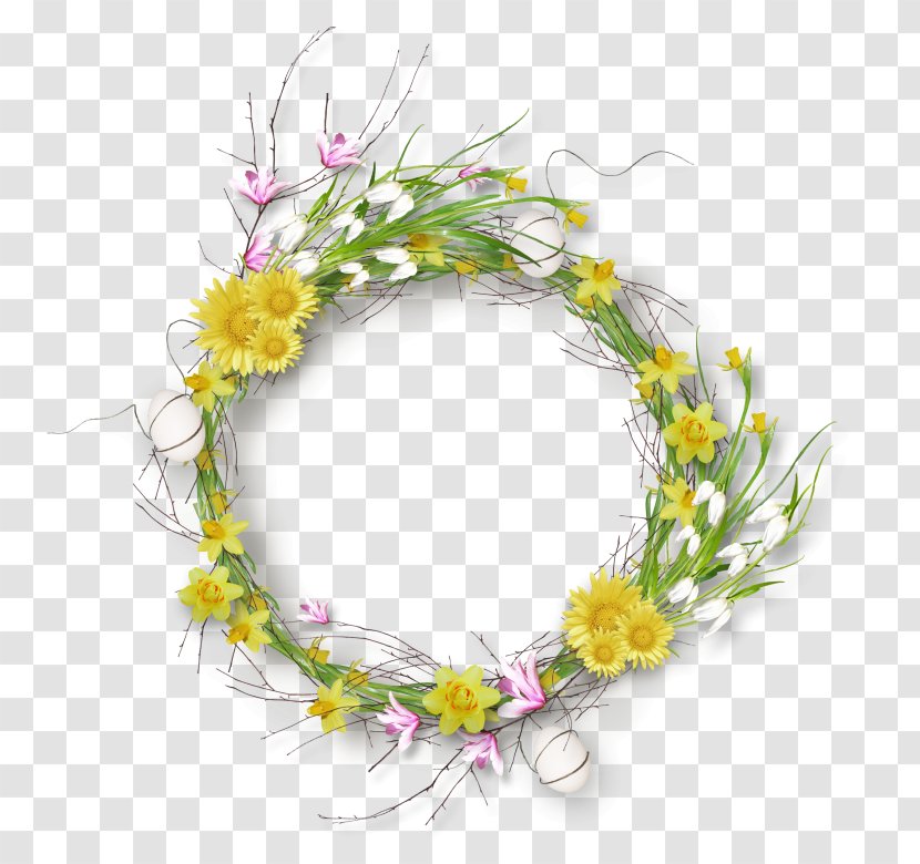 Floral Design Easter Flower Wreath - Message Transparent PNG