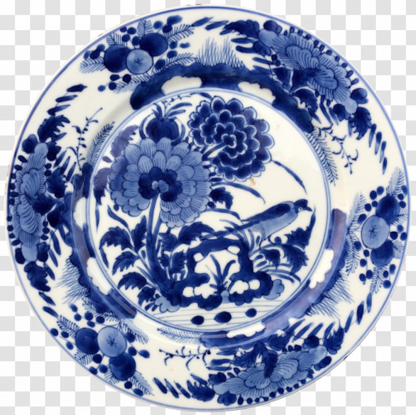 Blue And White Pottery Plate Chinese Ceramics Porcelaine Chinoise - Porcelain Transparent PNG