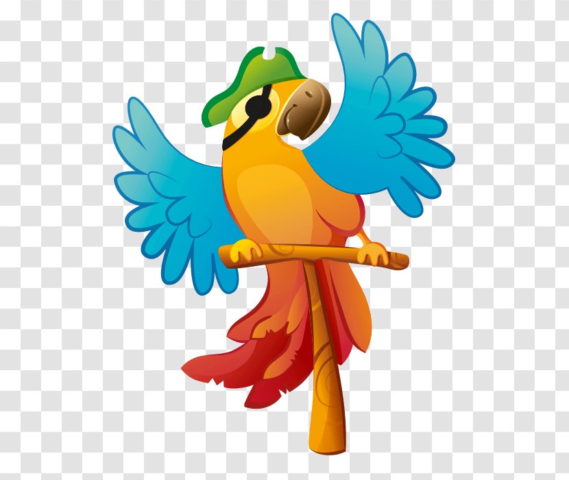 Sticker Piracy Wall Decal Child - Treasure Island - Pirate Parrot Transparent PNG
