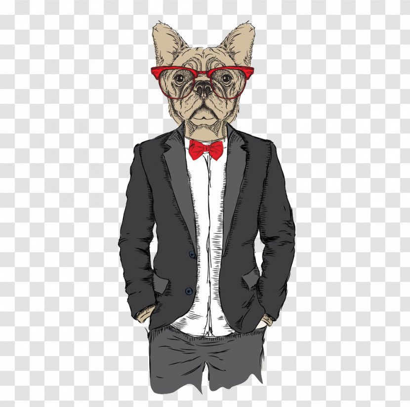 T-shirt Stock Photography Illustration - Necktie - Mr. Dog Wearing A Suit Transparent PNG