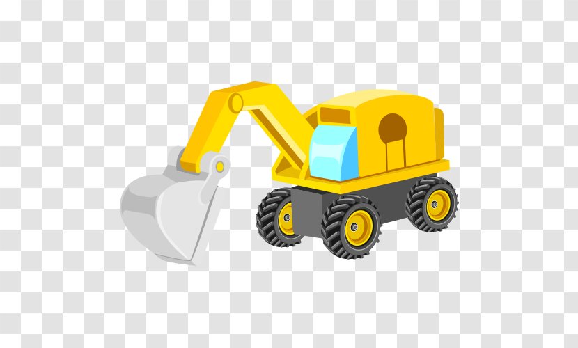 Bulldozer Excavator Machine Backhoe - Cut - Vector Material Transparent PNG