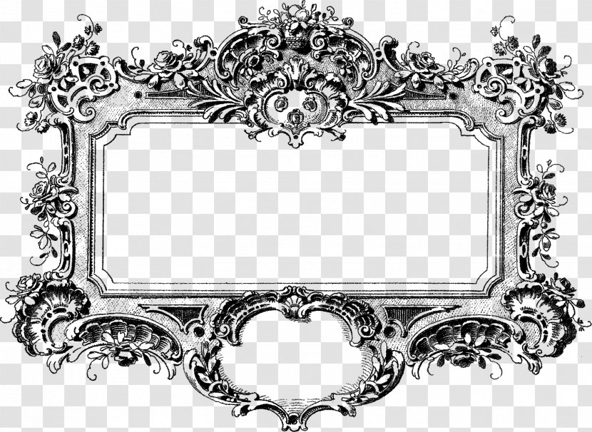 Picture Frames Ornament Clip Art - Black And White - Teal Frame Transparent PNG