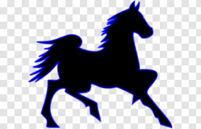 Mustang Pony Stallion Clip Art - Colt - Blue Horse Cliparts Transparent PNG