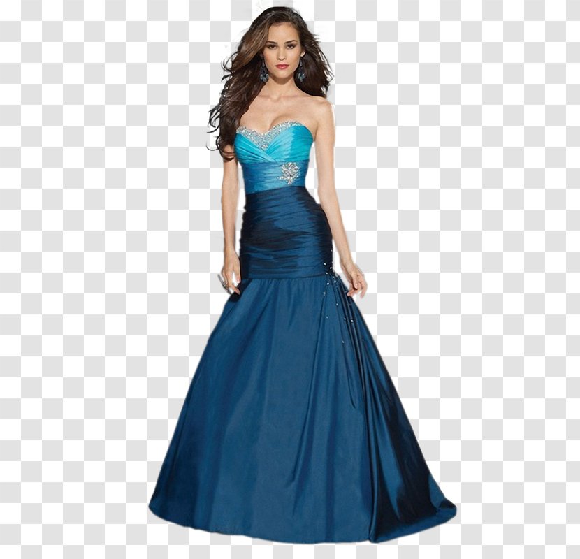 Gown Blue Dress Woman - Wedding Transparent PNG