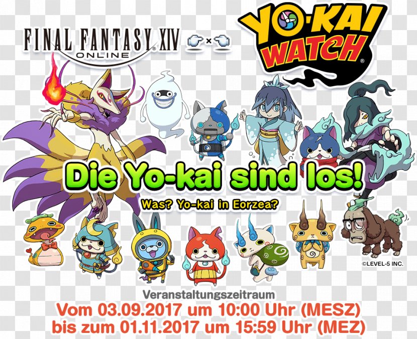 Final Fantasy XIV: Stormblood Yo-Kai Watch 3 Jibanyan Video Games - Xiv Heavensward - Rebon Transparent PNG