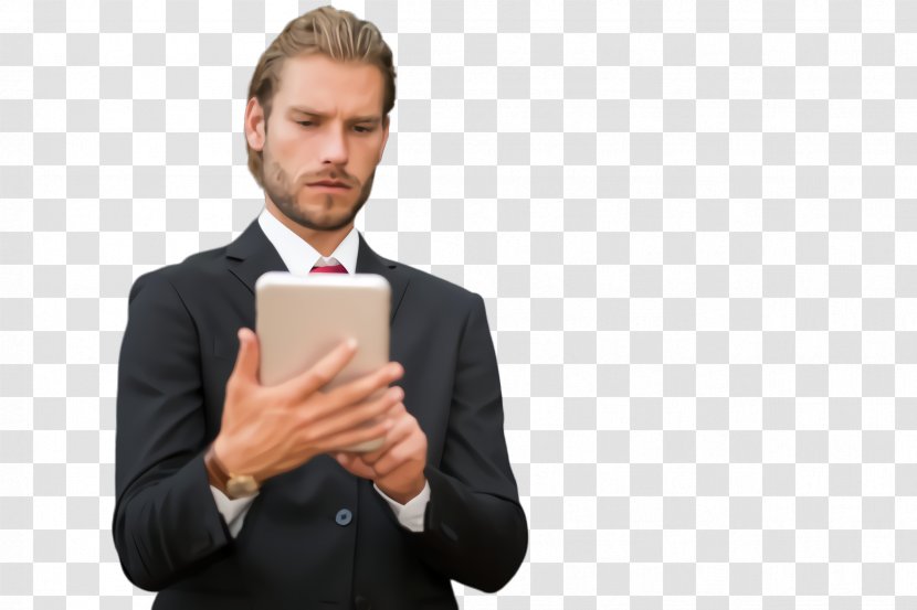 Chin White-collar Worker Formal Wear Businessperson Suit - Job Tablet Computer Transparent PNG