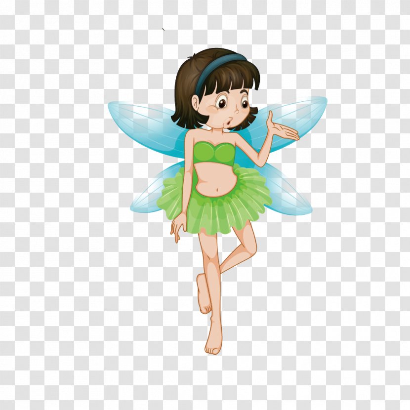 Fairy Cartoon Illustration - Frame - Vector Fashion Classic Short Hair Elf Lvqun Transparent PNG