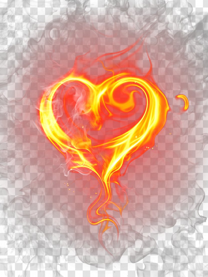 Flame Fire Light Heart - Silhouette - Creative Transparent PNG