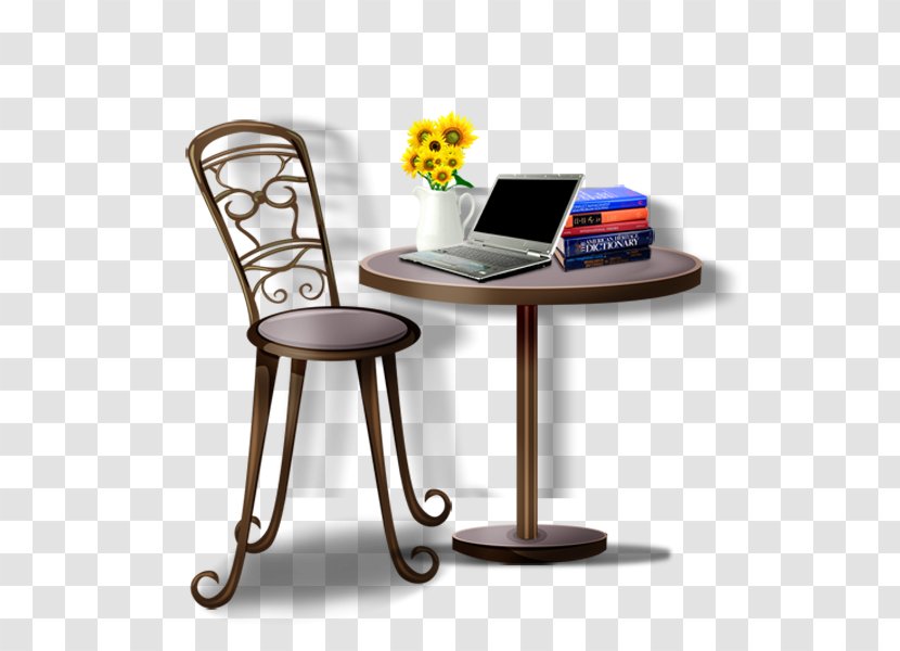 Table Chair Designer Interior Design Services - Garderob - Computer Tables And Chairs Flower Books Transparent PNG
