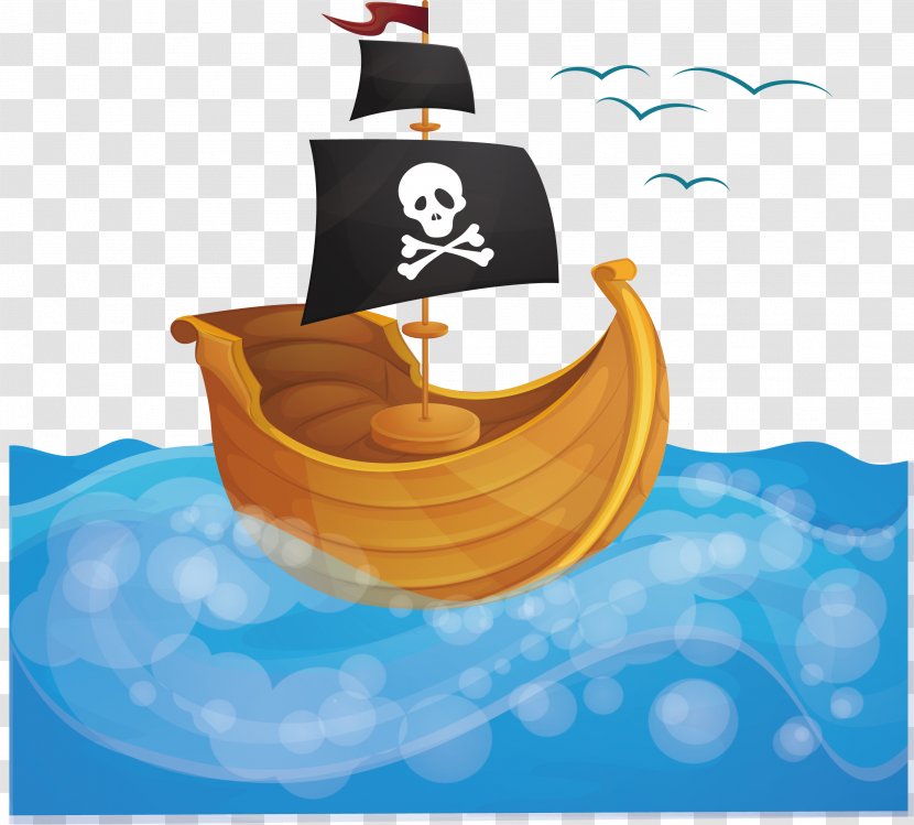Piracy Ship Boat - Pirate In The Sea Transparent PNG