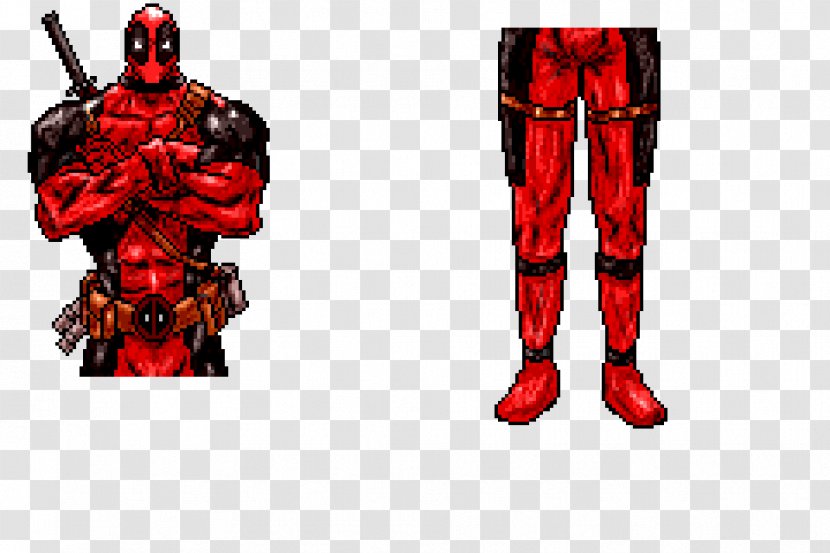 Superhero Joint Action & Toy Figures - Deadpool Pixel Art Transparent PNG