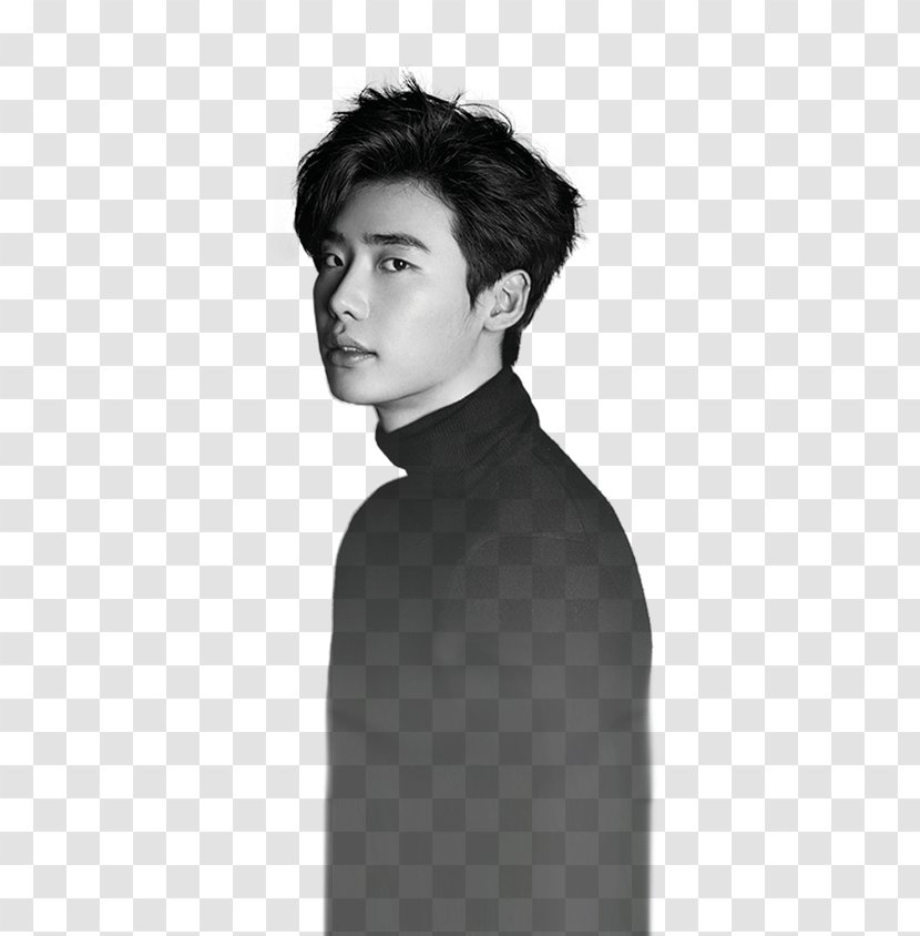Lee Jong-suk Actor PicsArt Photo Studio Shoulder Sticker - Black And White - Jong Suk Transparent PNG