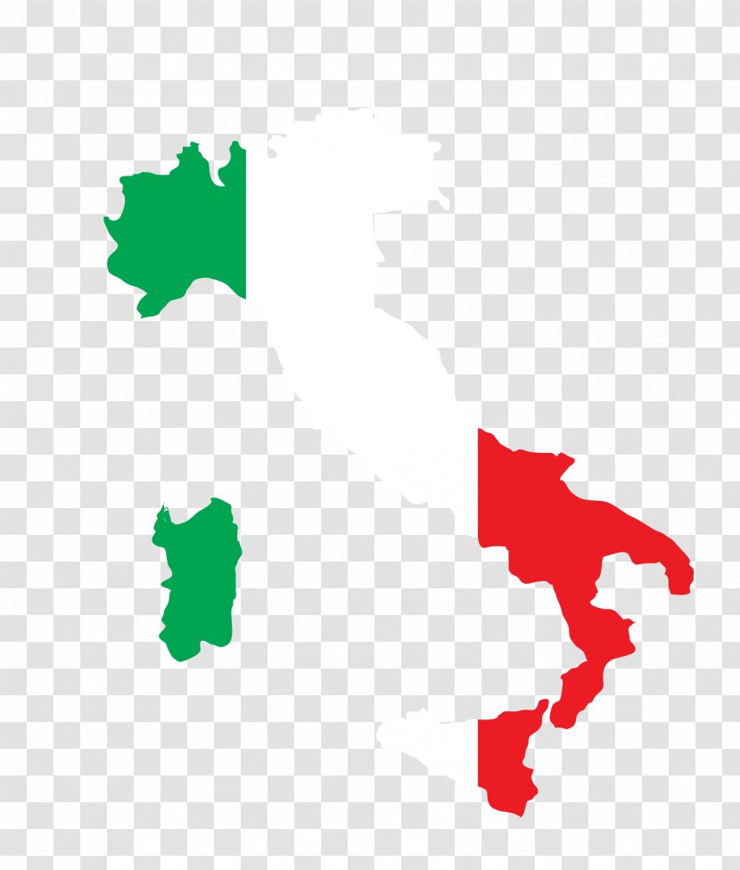 Flag Of Italy World Map Vector - Country,Map Shape Transparent PNG