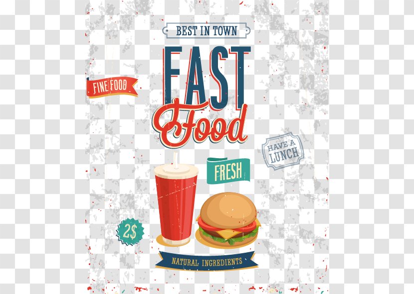 Hamburger Fast Food Junk Poster - Area - Menu Transparent PNG