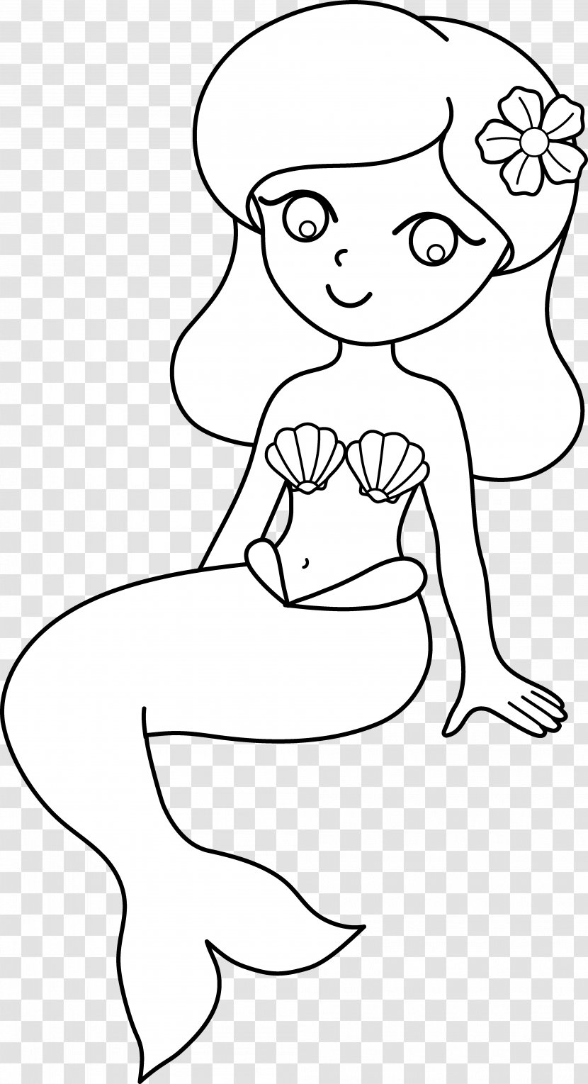 Mermaid Drawing Black And White Clip Art - Watercolor - Cliparts Transparent PNG