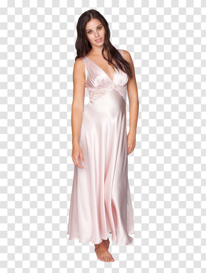 Nightgown Waist Cocktail Dress Satin - Silhouette Transparent PNG