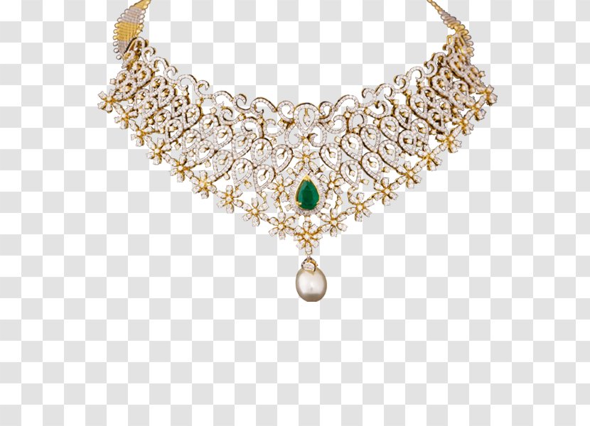 Pearl Jewellery Necklace Utharikha Jewellers Hindi Sahitya Ka Adikala - Emerald Transparent PNG