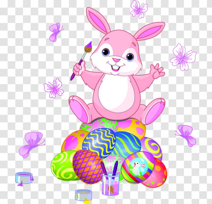 Easter Bunny Egg Clip Art - Pink Transparent PNG