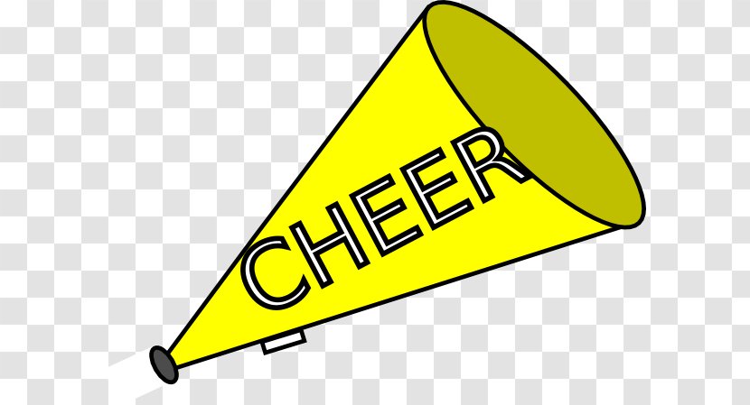 Clip Art Cheerleading Image Megaphone - Brand - Pom Poms Blue Yellow Border Transparent PNG