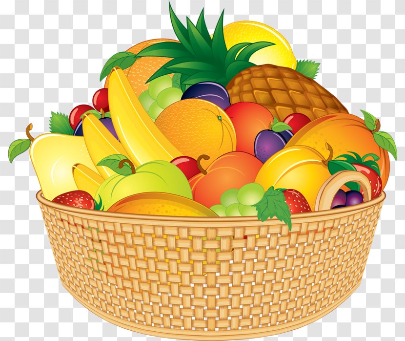 Basket Of Fruit Cartoon - Fruits Transparent PNG