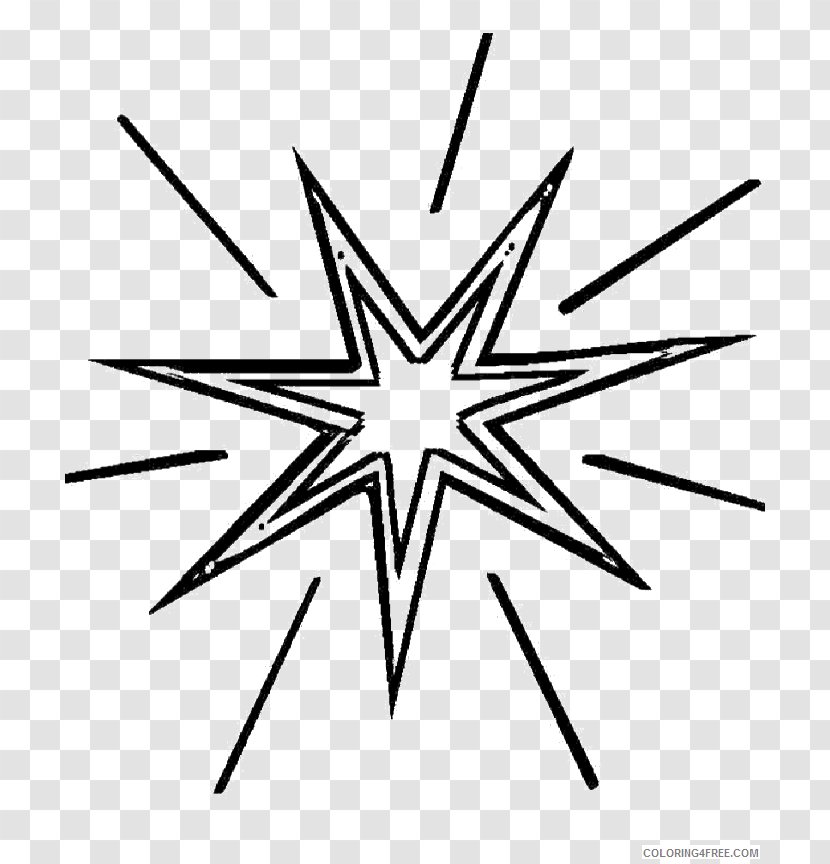 Coloring Book Colouring Pages Pole Star Polaris - Symmetry - Shining At Night Transparent PNG