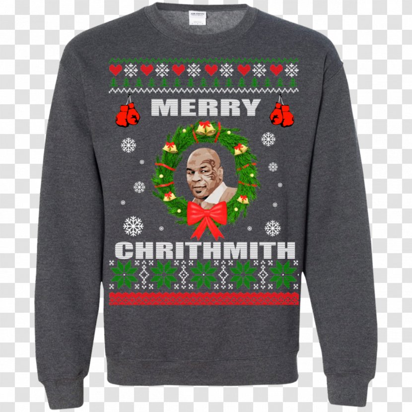 Hoodie T-shirt Christmas Jumper Sweater - Sleeve - Mike Tyson Transparent PNG