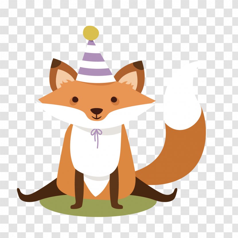 Birthday Cake Happy To You Greeting Card - Hand Painted Cute Little Fox Transparent PNG