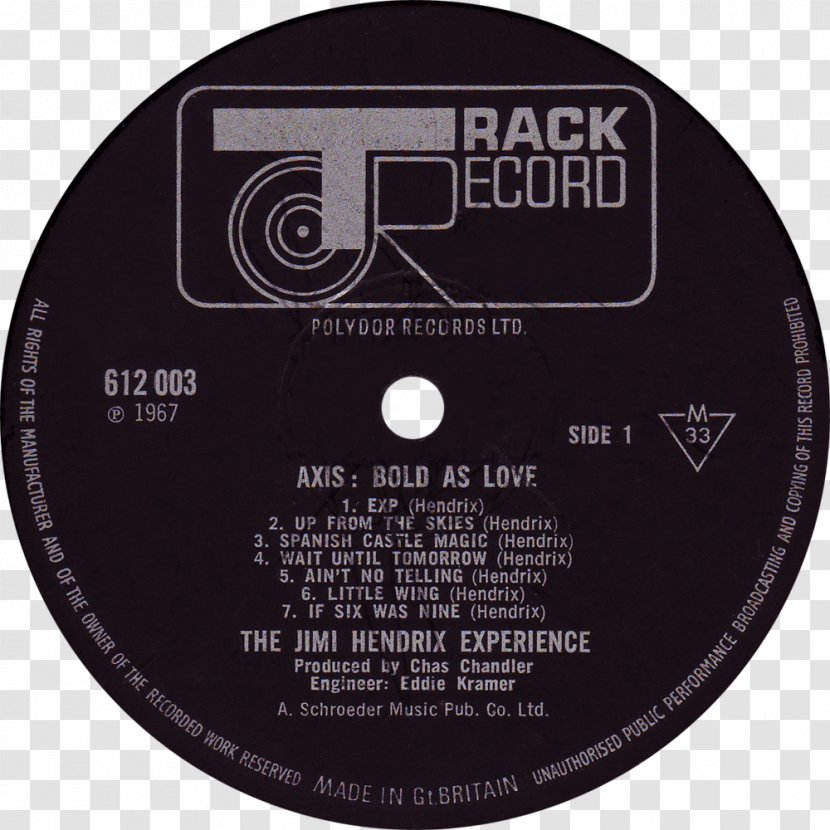 Axis: Bold As Love The Jimi Hendrix Experience Are You Experienced Track Records - Label Transparent PNG