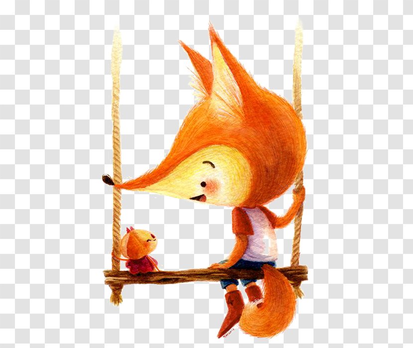 Cartoon Illustration - Chicken - Hand Drawn Cute Little Fox Transparent PNG