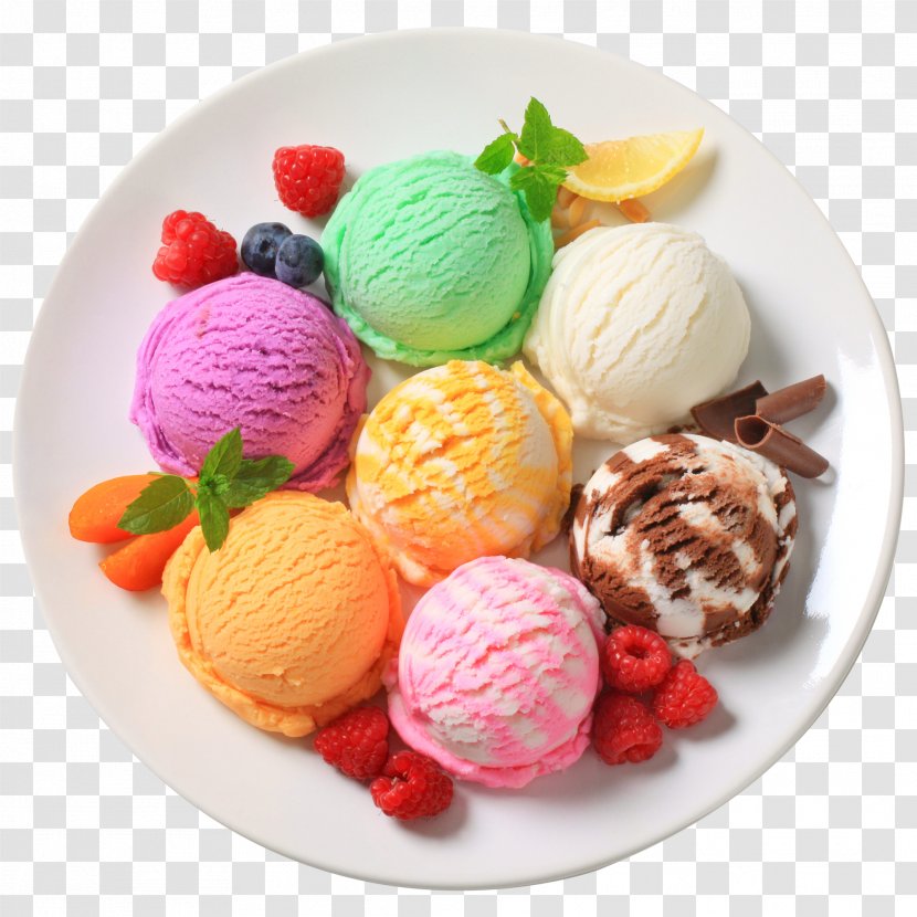 Ice Cream Cafe Gelato Fudge - A Plate Of Transparent PNG