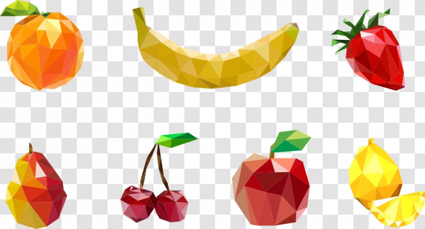 Polygon Apple Fruit Illustration - Vegetable - Vector Triangle Transparent PNG