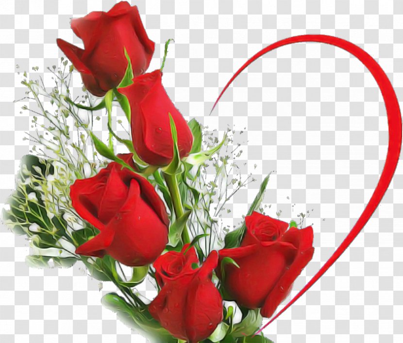 Valentine's Day - Valentines - Garden Roses Bouquet Transparent PNG