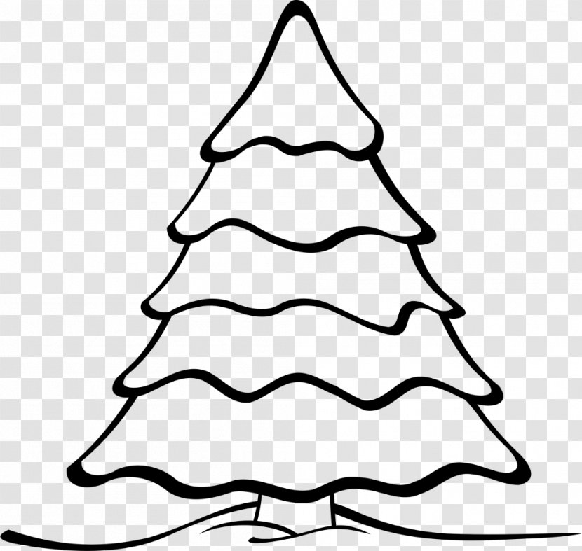Christmas Tree Black And White Clip Art - Artwork - Scenery Clipart Transparent PNG