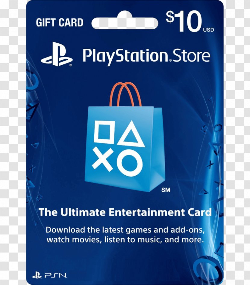 PlayStation Store Network Card Credit 4 - Electric Blue Transparent PNG