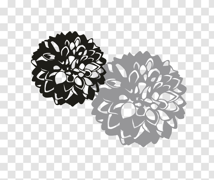 Floral Design White - Monochrome - Oakleaf Hydrangea Transparent PNG