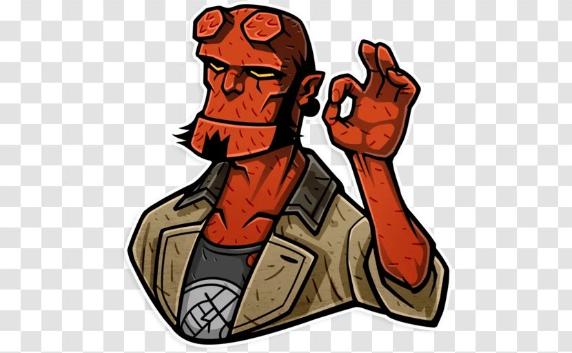 Telegram Sticker Hellboy Clip Art Bureau For Paranormal Research And Defense - Canal - Pennant Transparent PNG