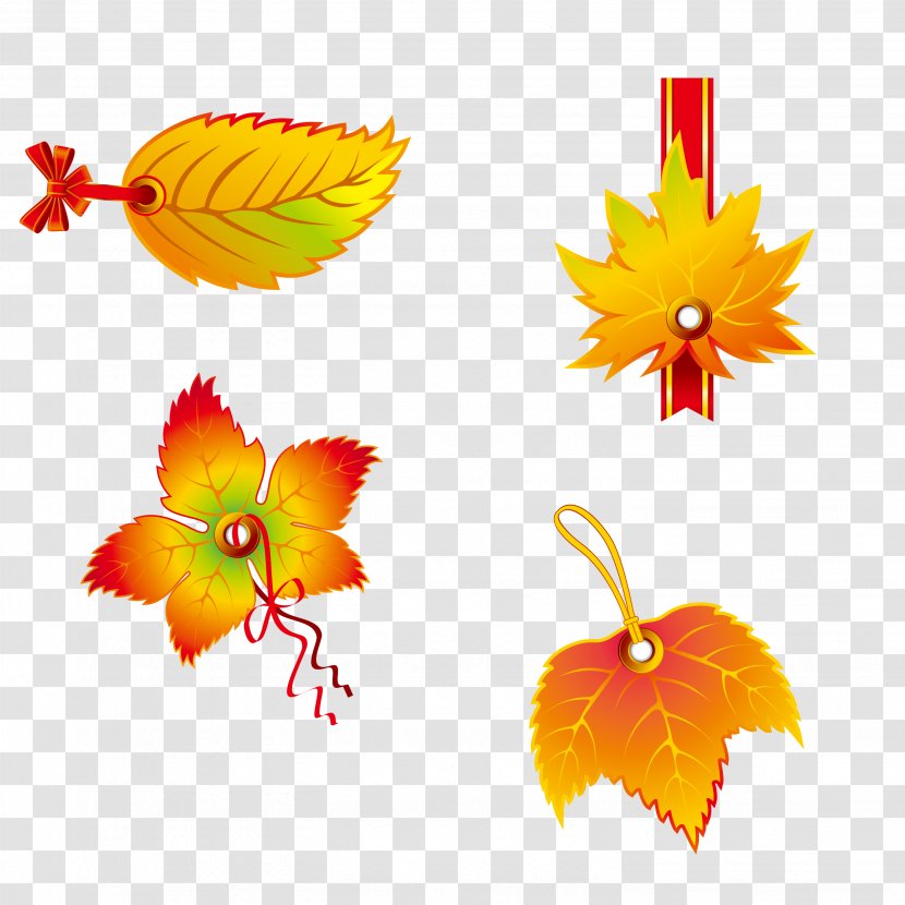 Autumn Leaf Color Euclidean Vector Clip Art - Floral Design - Leaves Tag Transparent PNG