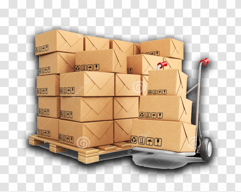 Hand Truck Cardboard Box Cargo - Carton - Logistic Transparent PNG