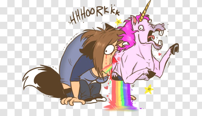 Unicorn Vomiting Rainbow Legendary Creature - Heart - Cartoon Transparent PNG